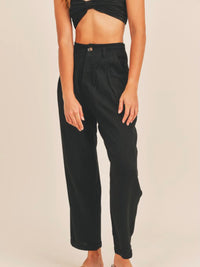 Linen Crop Top Pant Set