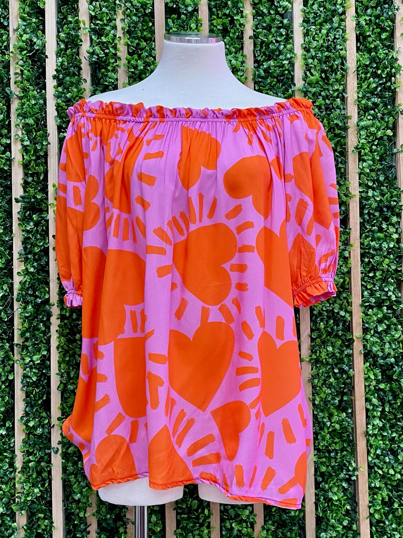 Bright Heart One Size Off Shoulder Top