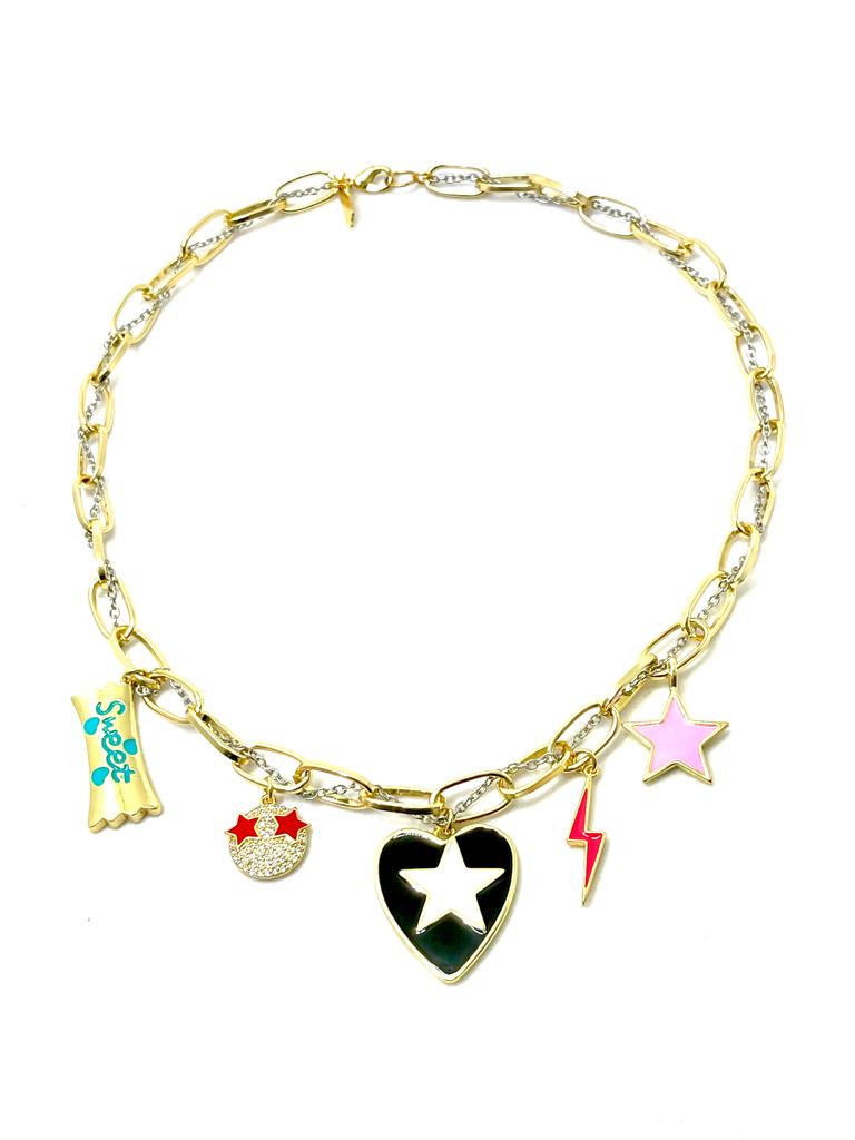 Star Heart Colorful Necklace