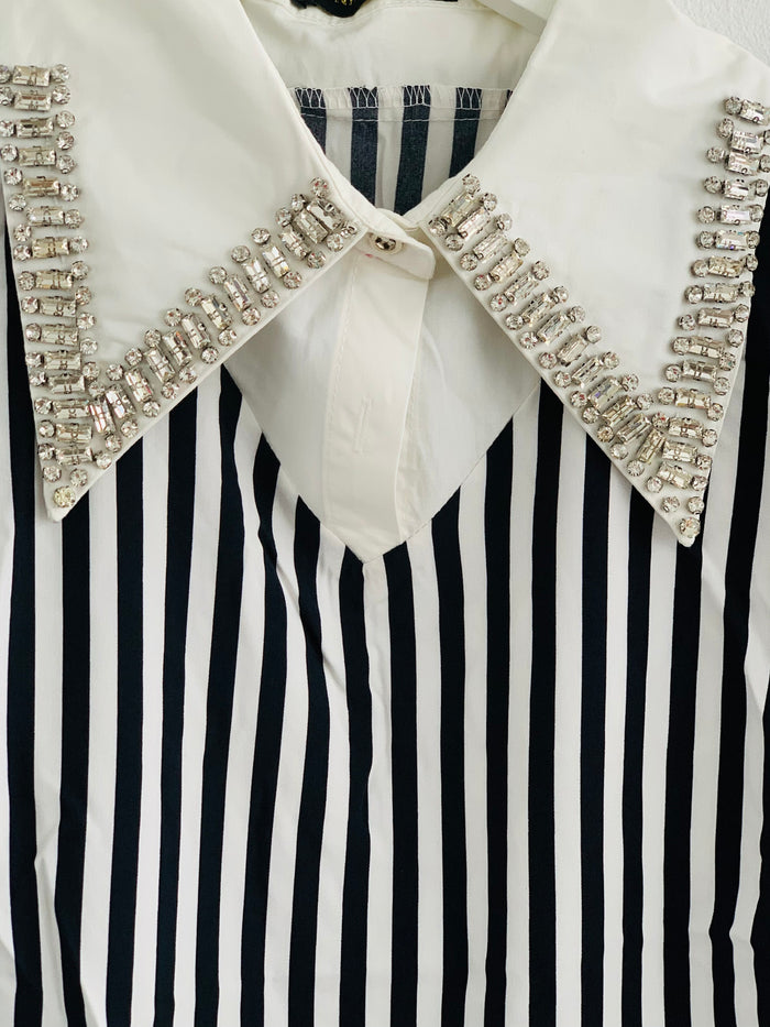Polka Dot Stripes Tiered Top
