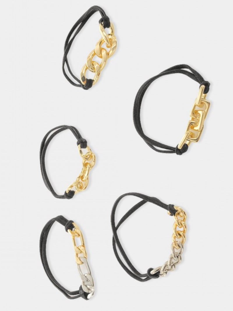 5 Piece Chain Hair Tie / Bracelets