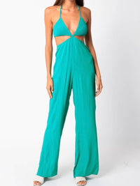 Delicate Halter Cutout Jumpsuit