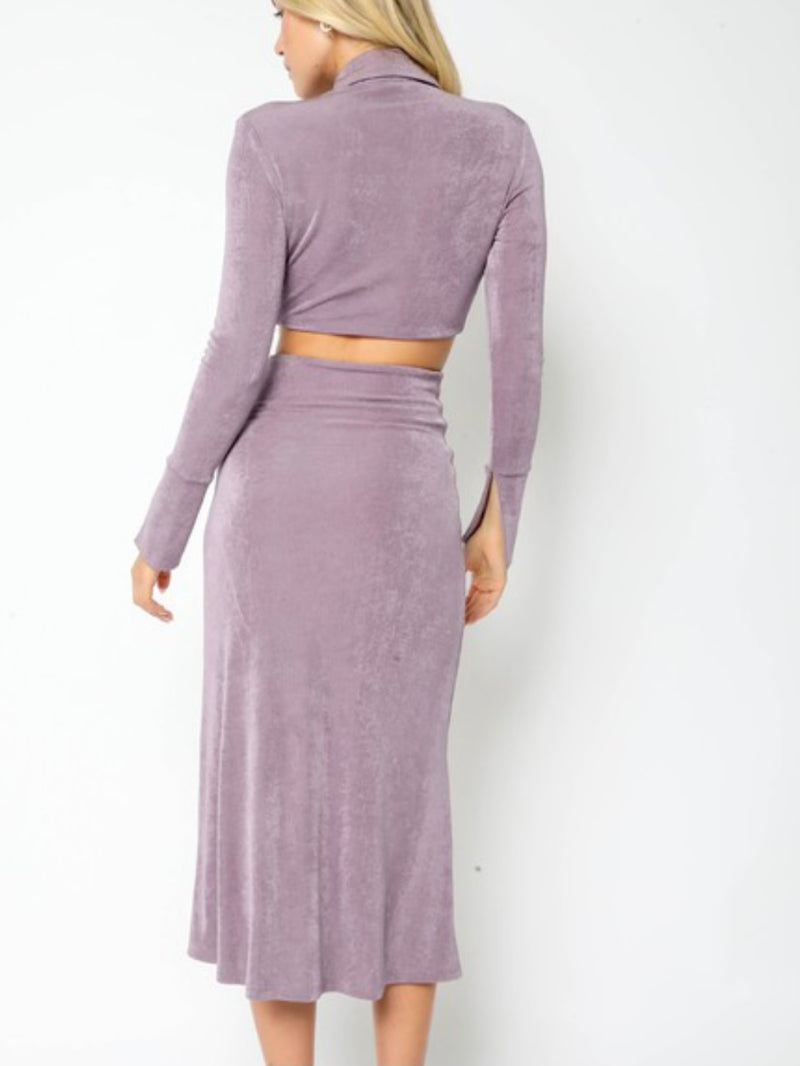 Long Sleeve Cutout Midi Dress