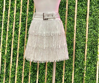 Metallic Fringe Party Skirt