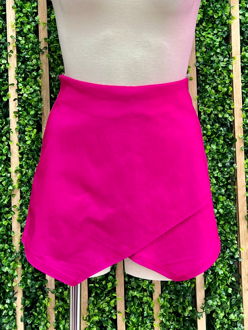 Fuchsia Crossed Skort