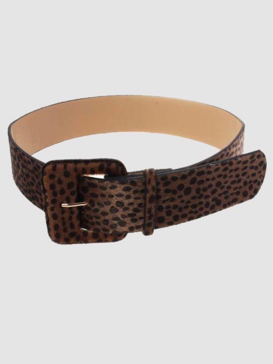 Brown Leopard Square Belt