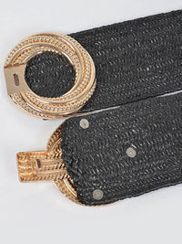 Textured Double Circle Straw Belt