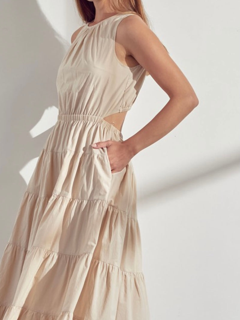 Open Back High Neck Maxi Dress