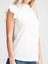 Ruffled Mock Neck Top