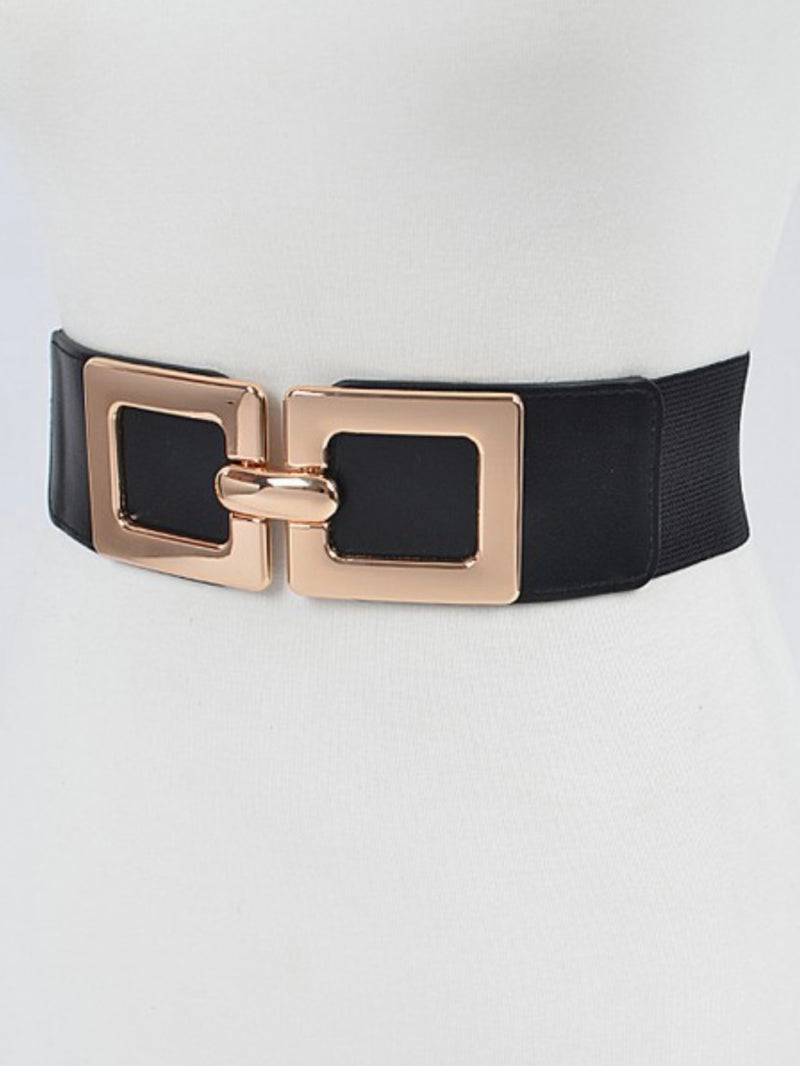 Double Square Buckle Elastic Belt