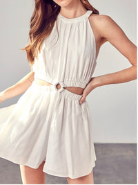 Ring Detail Cutout Romper