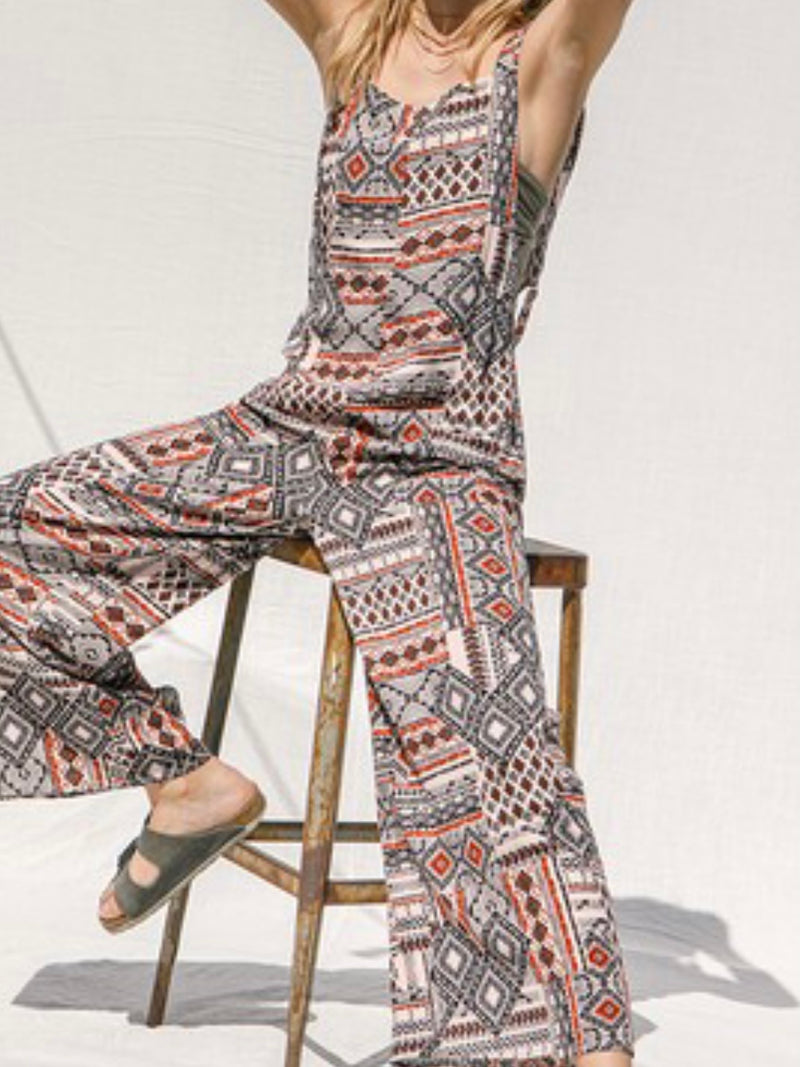 Aztec Print Loose Fit Jumpsuit