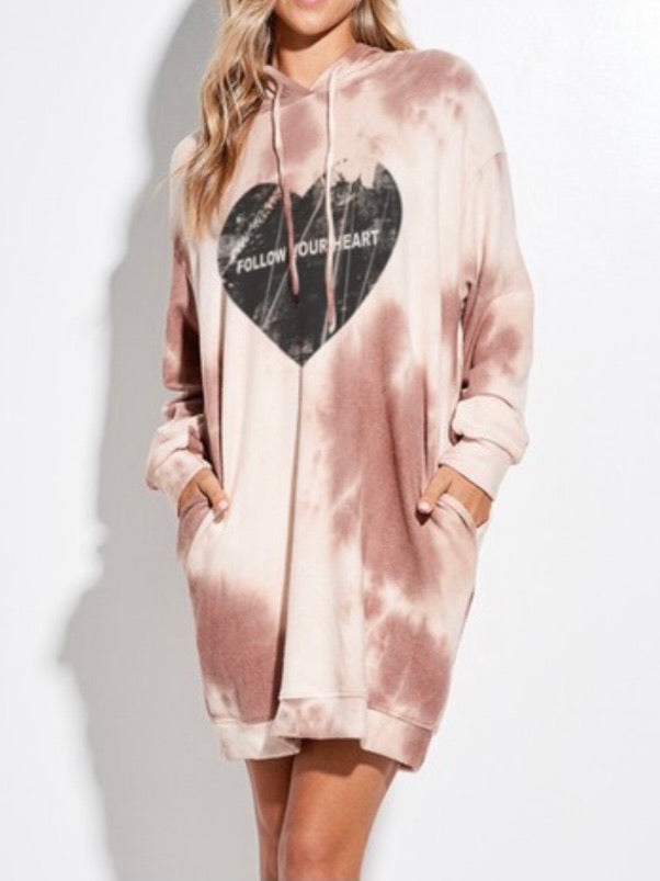 Vintage Heart Hoodie Dress