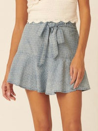 Denim Swiss Dot Skort