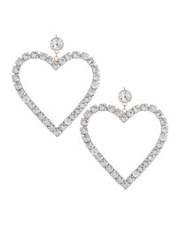 Open Heart Rhinestone Earrings