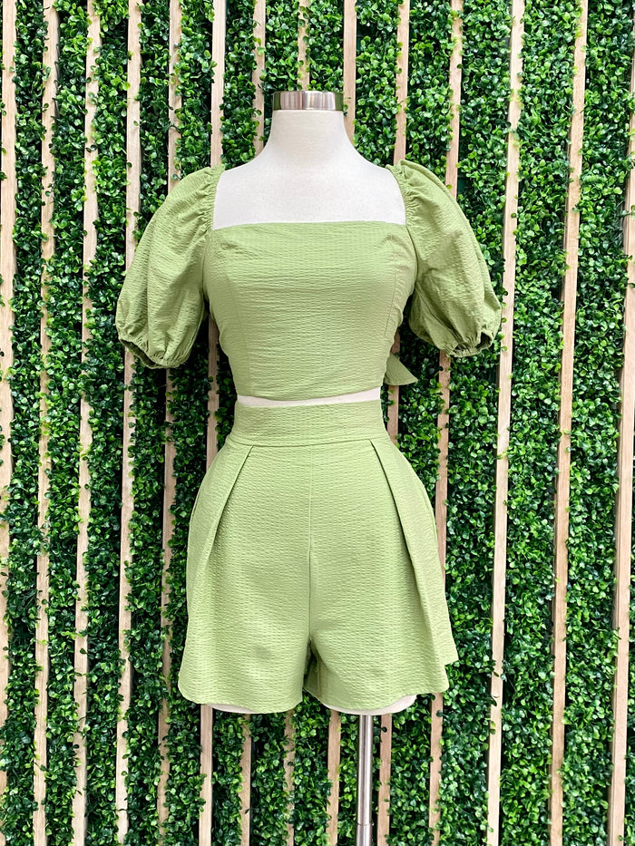 Puff Sleeve Short Pant Set