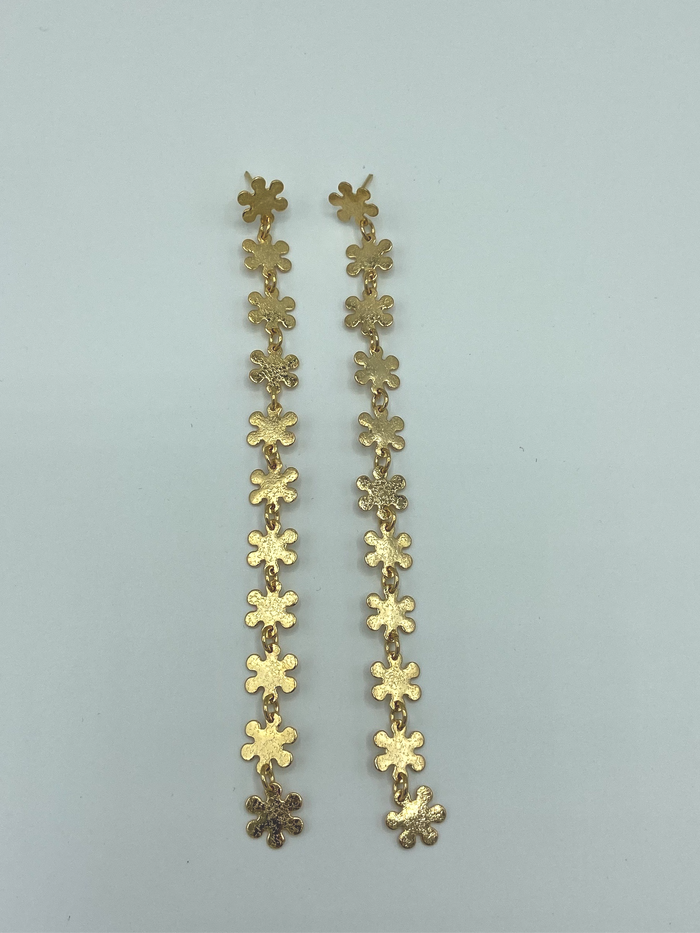 Gold Floral Drop Earrings