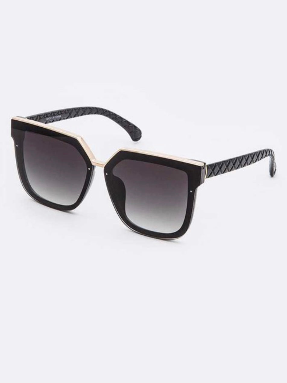 Metal Trim Oversized Squared Sunglasses