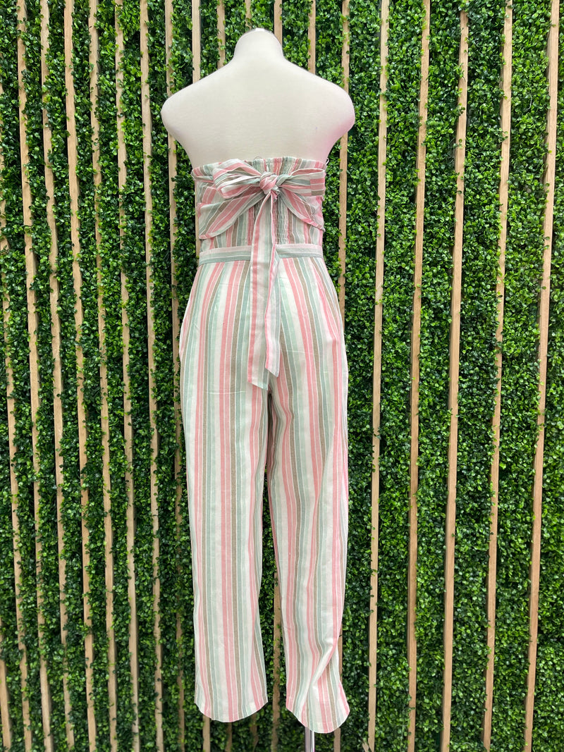 Exquisite Halter Multi Stripe Jumpsuit