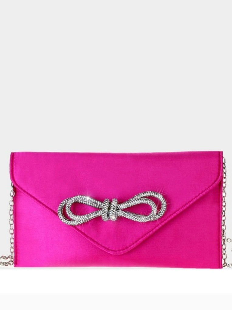 Delicate Rhinestone Knot Clutch