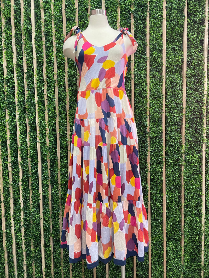 Multicolor Tiered  Maxi Dress