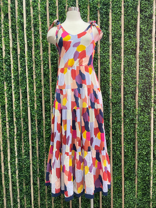 Multicolor Tiered  Maxi Dress
