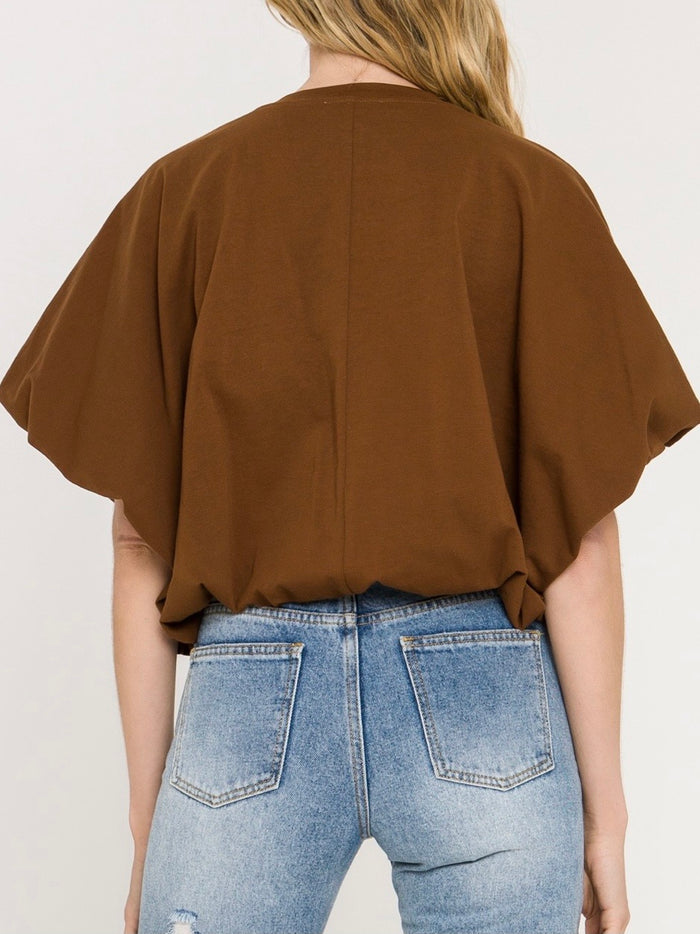 Brown Padded Crop Top