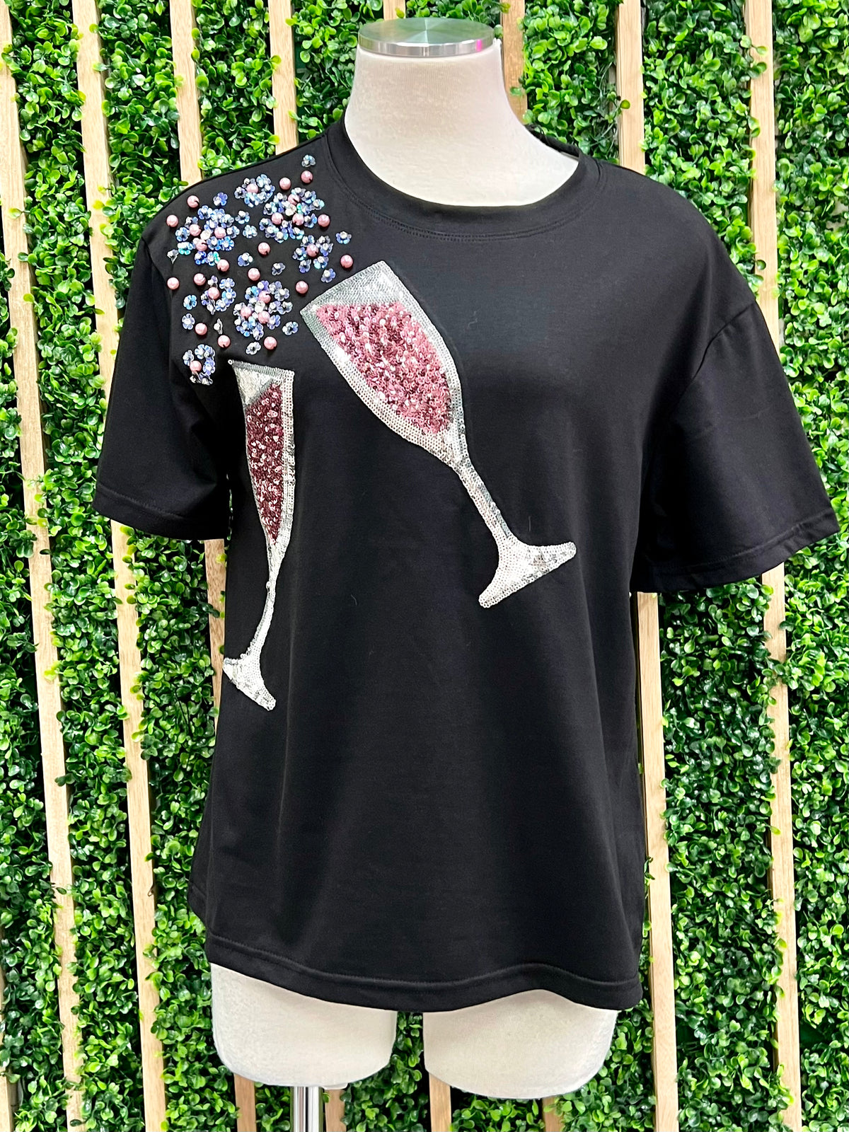 Sequin Champagne at SHoulder Tee
