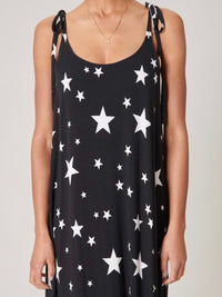 Black Star Print Maxi Dress