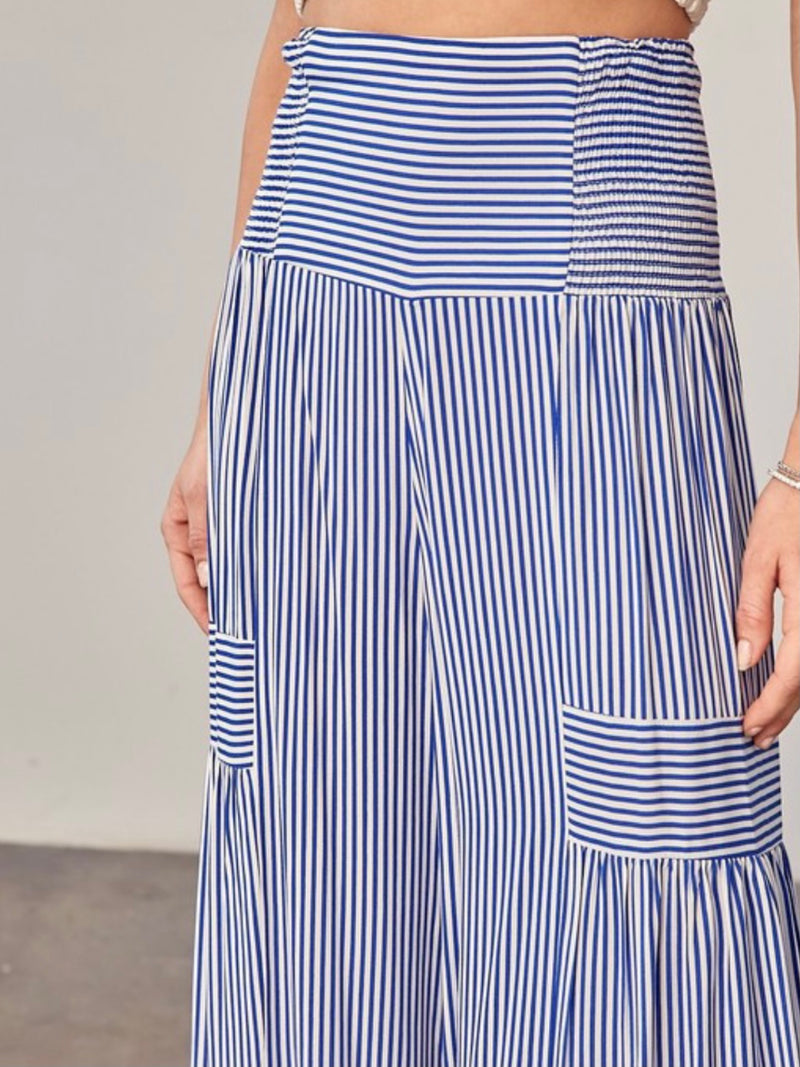 Stripe Tiered Wide Leg Palazzo