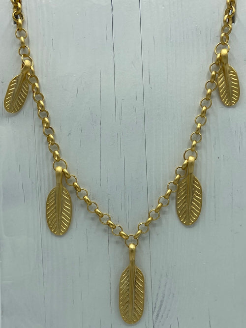 Gold Leaves Layer Necklace