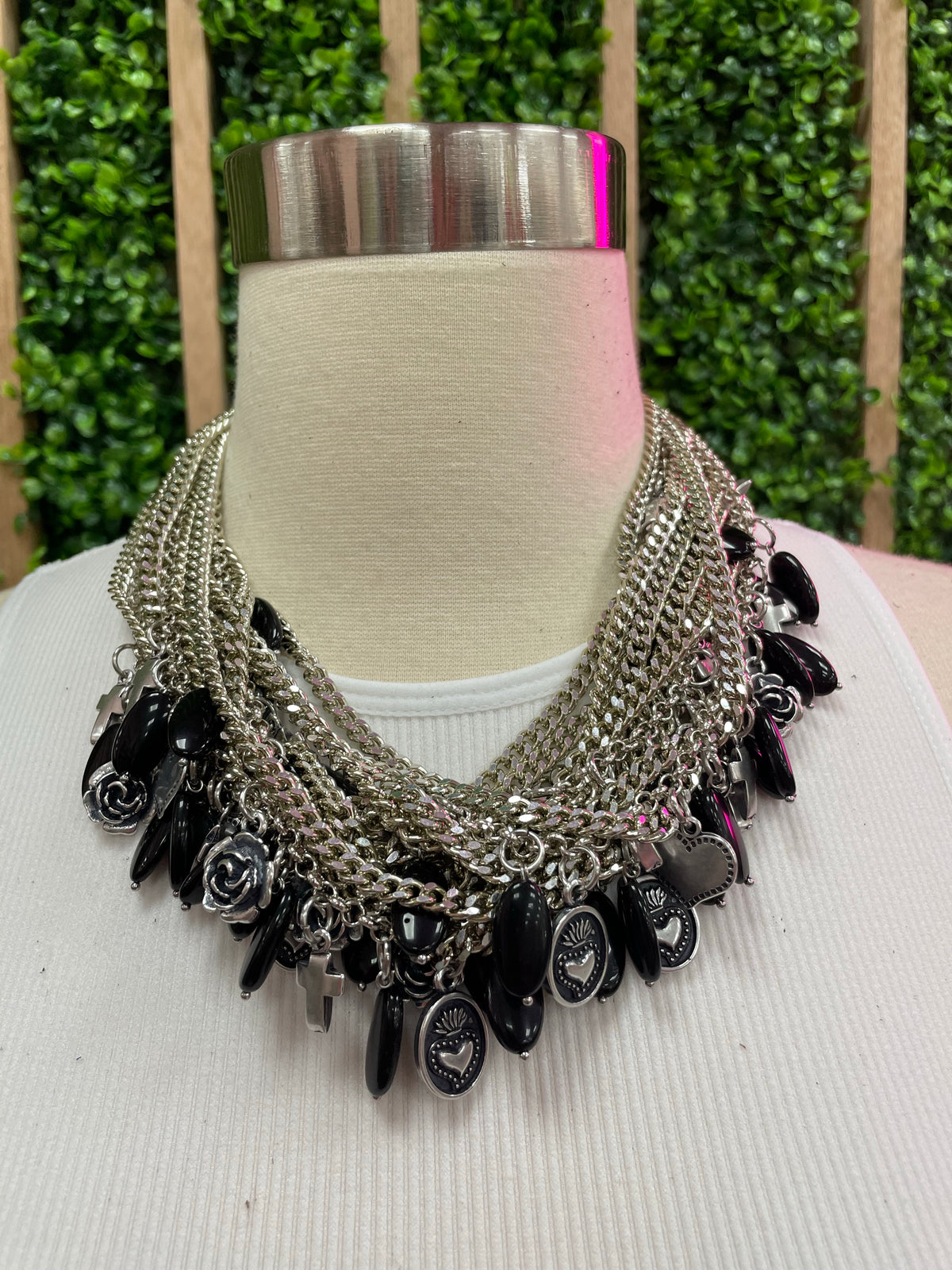 Black Coins Multilayer Necklace