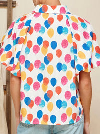 Balloon Print Blouse