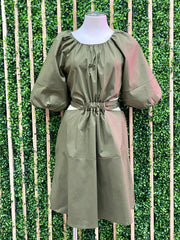 Exquisite Olive Cutout Short Dress