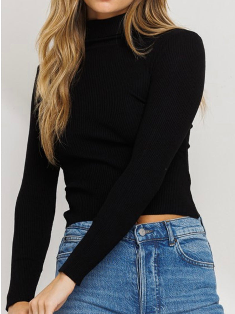 Turtle Neck Ribbed Sweater