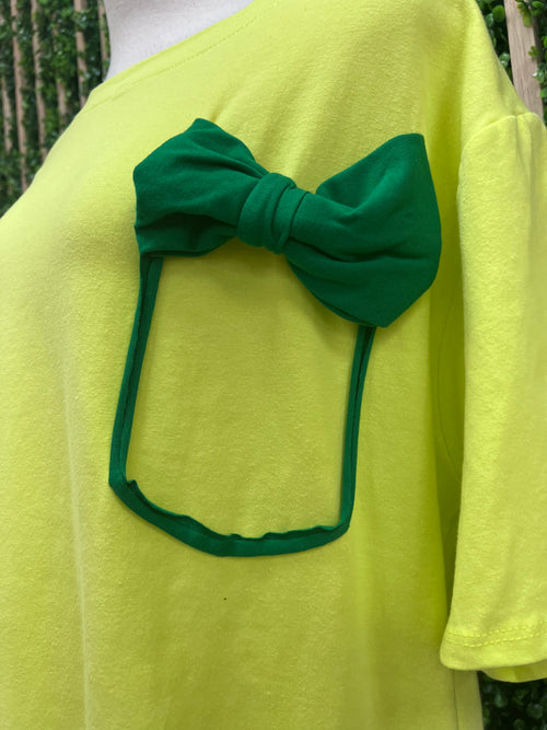 Bow Pocket Lime T Shirt