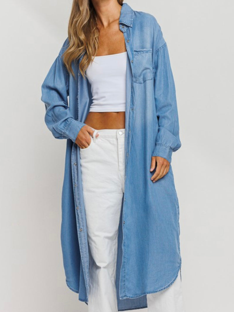 Tencel Denim Midi Shirt Dress