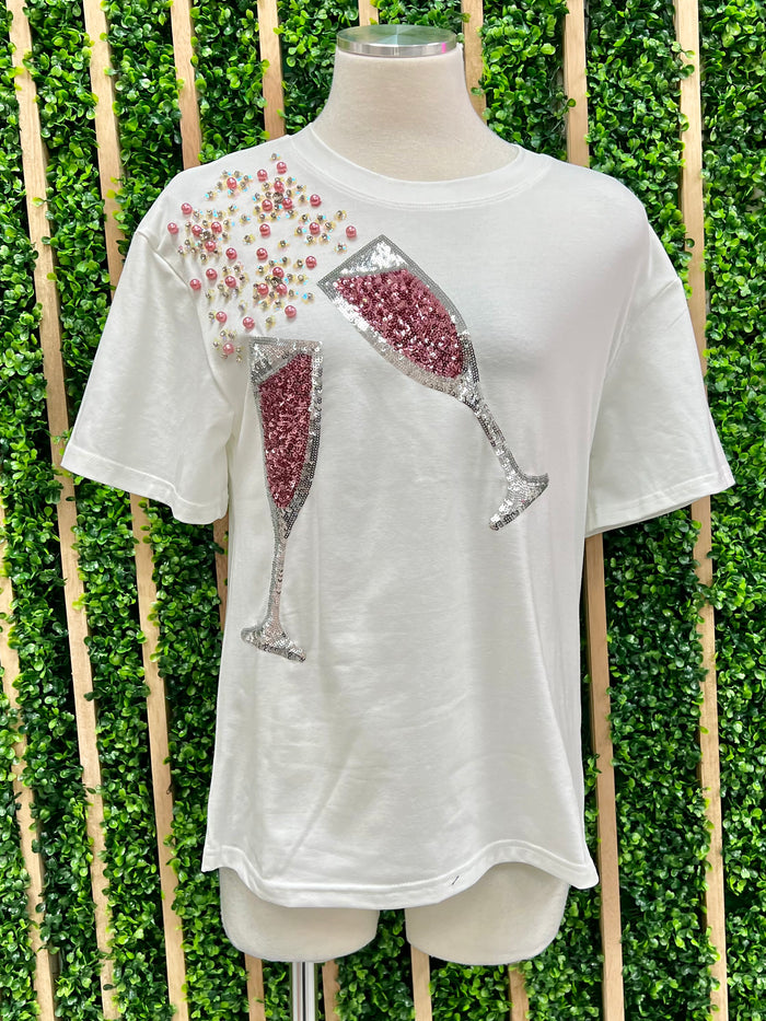 Sequin Champagne at SHoulder Tee