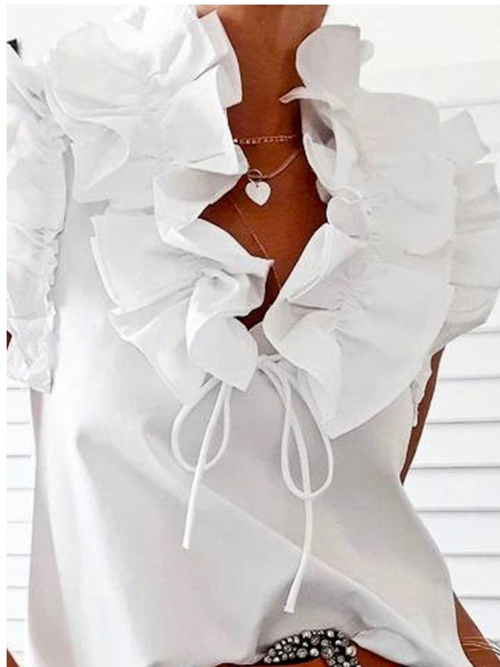 Ruffle Detail Sleeveless Blouse