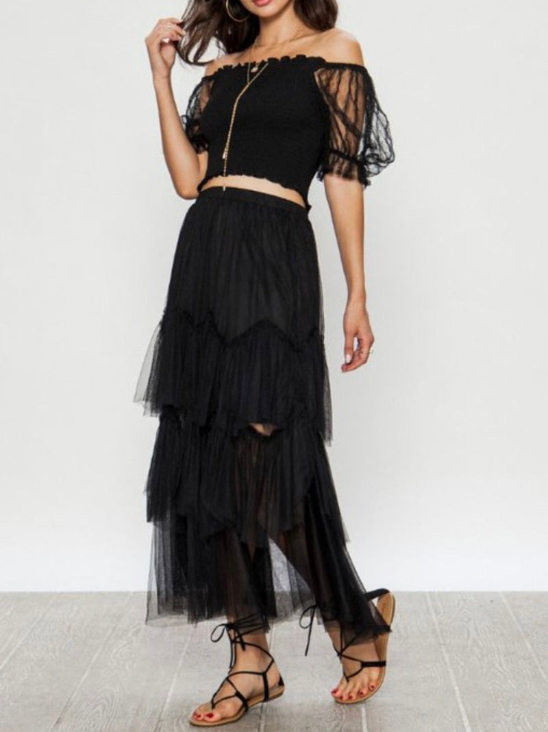 Tulle Midi Skirt