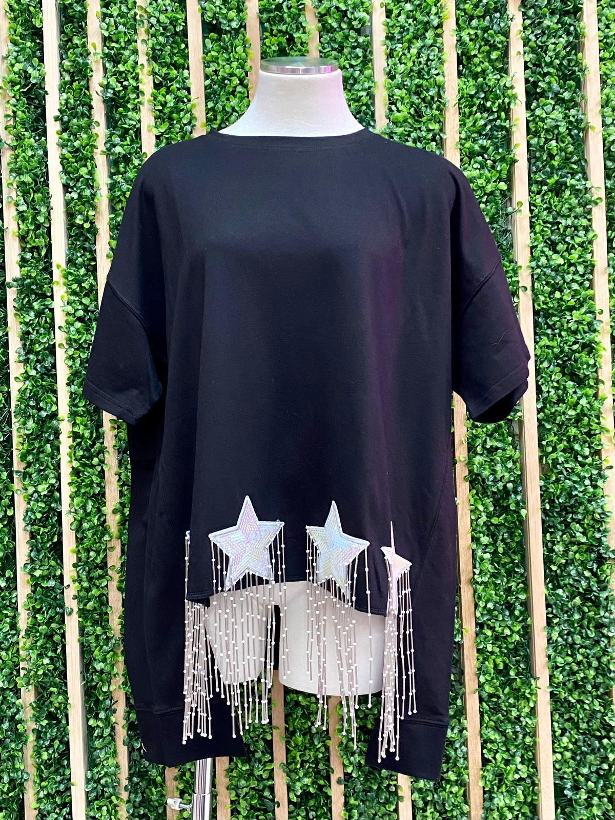 Sequin Star Patch  Oversized Tee