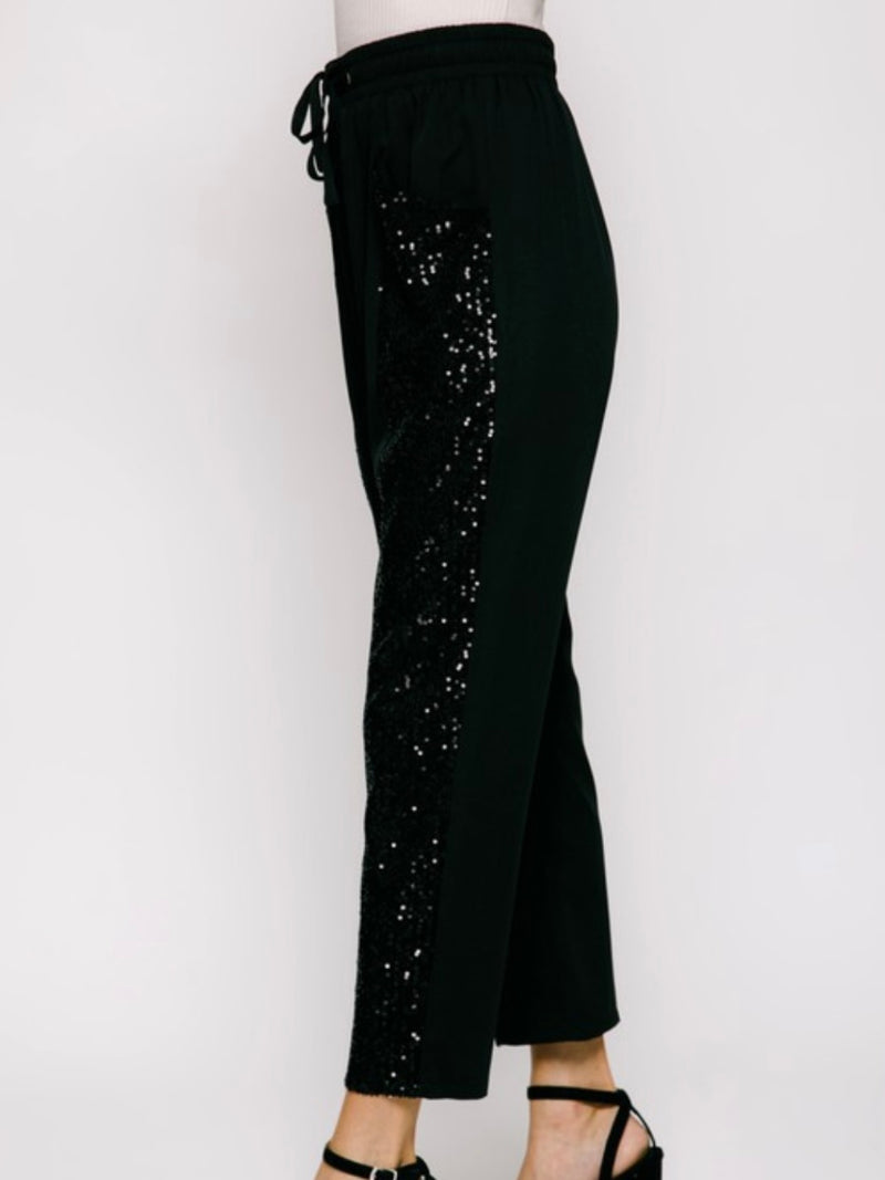 Side Sequin Panel Pant