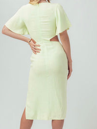 Lime Cutout Midi Dress