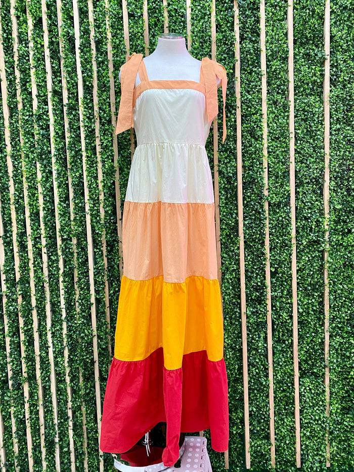 Ivory Orange Maxi Dress