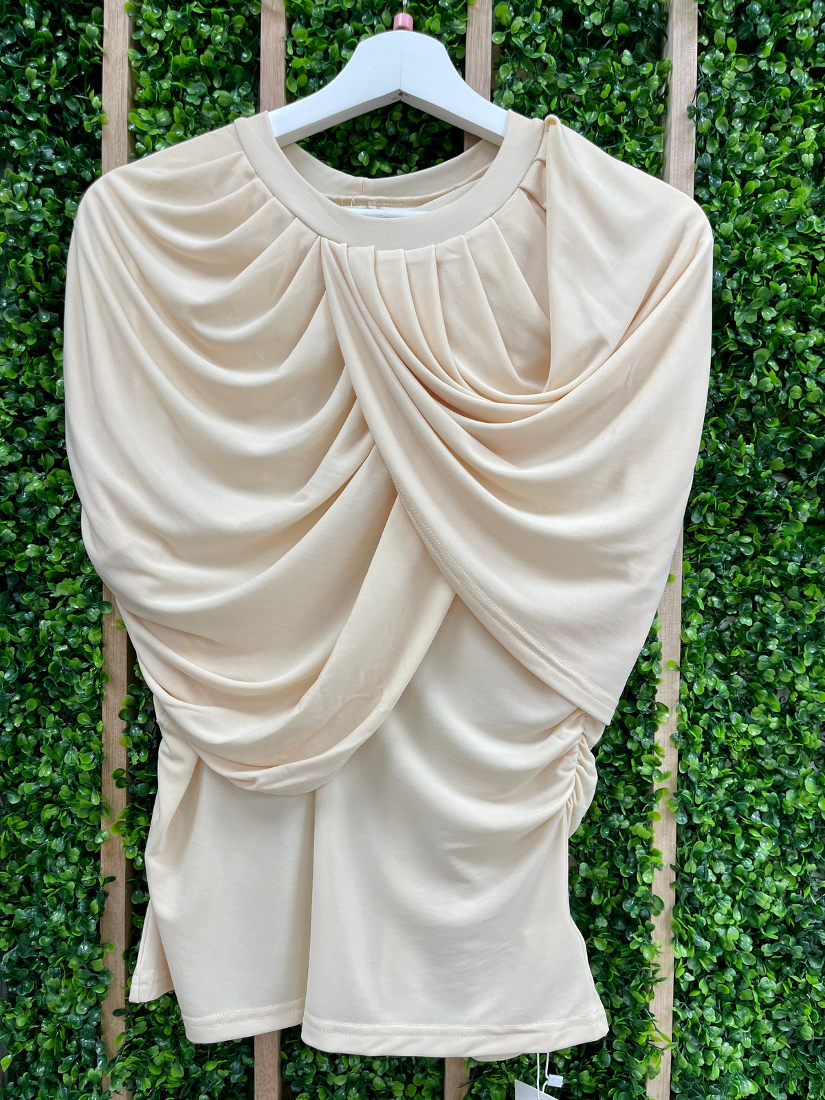 Draped Cape Fitted Blouse