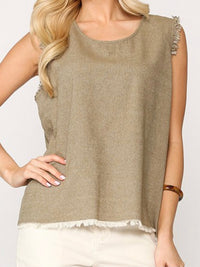 Frayed Hem Sleeveless Top