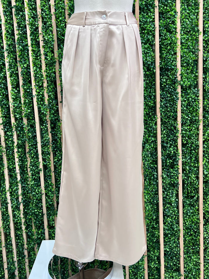 Exquisite Beige Wide Leg Pant