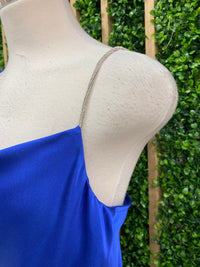 Rhinestone Strap Satin Short Dress
