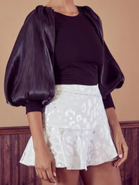 Satin Puff Sleeve Top