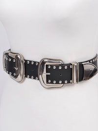 Studs Double Buckle Belt